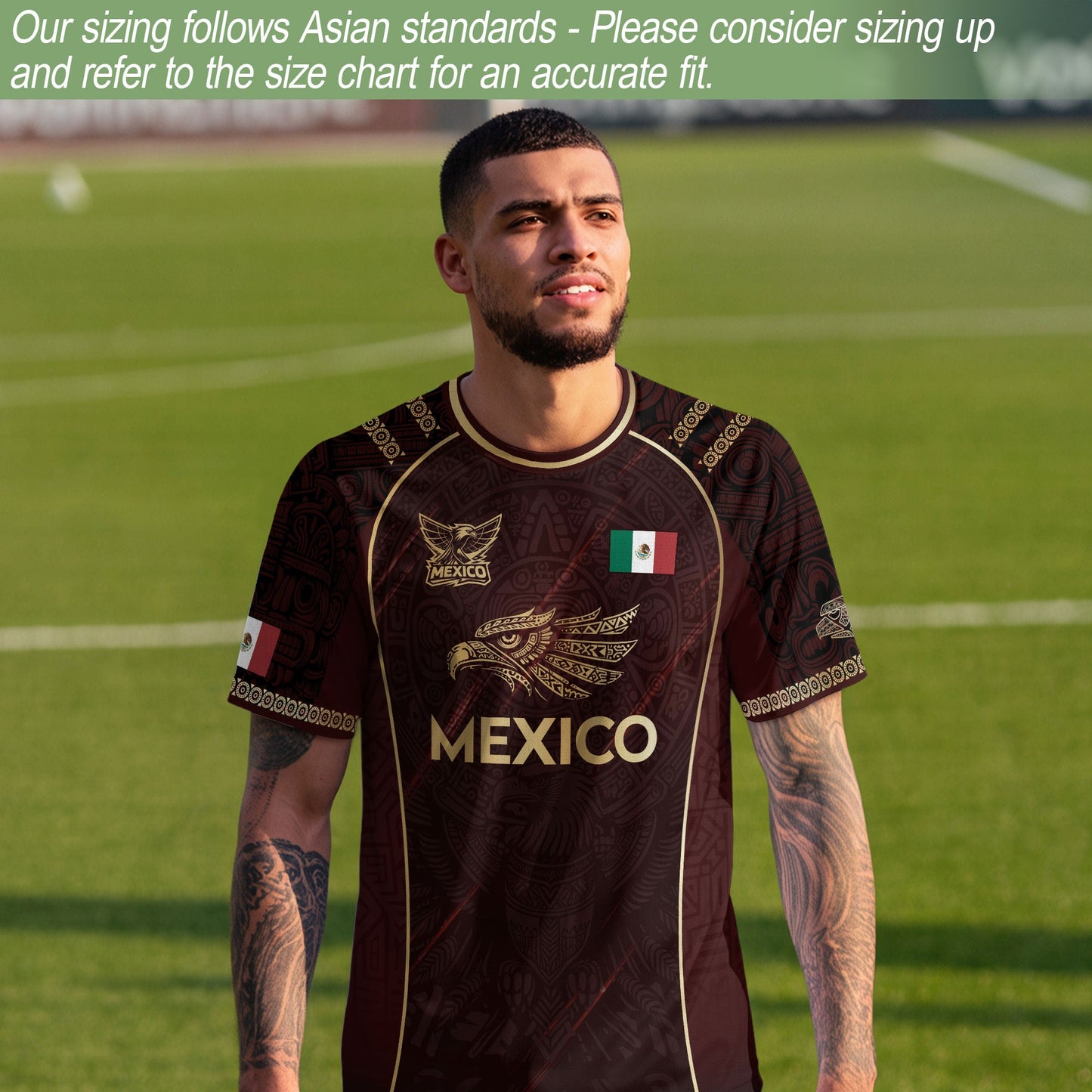 Mexico Cultural Heritage Soccer Jersey Red And Gold, Pride Beyond the Game