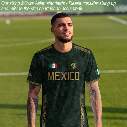 Mexico Heritage Soccer Jersey Green Gold, Cultural Legacy and National Pride Design
