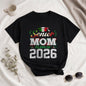 Senior Family 2026 Mexico Flag Varsity Shirt - Proud Mexican Silver Glitter Graduation Tee..
