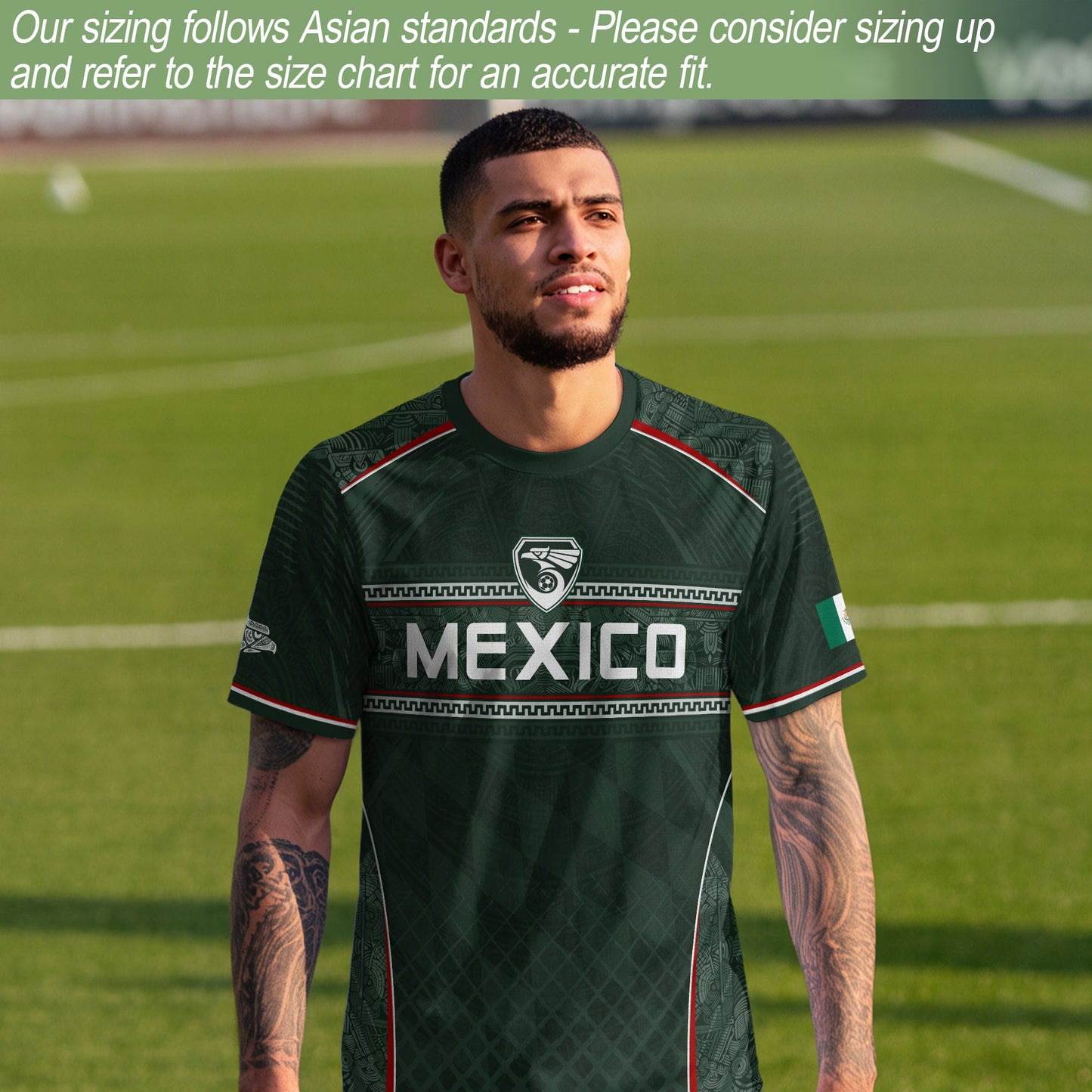 Mexico Soccer Jersey Green National Team Style Football Men Shirt Eagle Crest Fan Tee