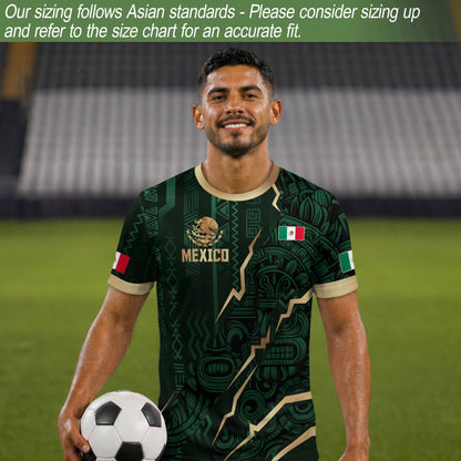 Mexico Soccer Jersey Aztec Eagle Heritage Green Gold Mexican Football Shirt