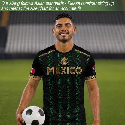 Playera de Mexico para Hombre – Mexican Soccer Jersey in Black Green, Mexico Shirt