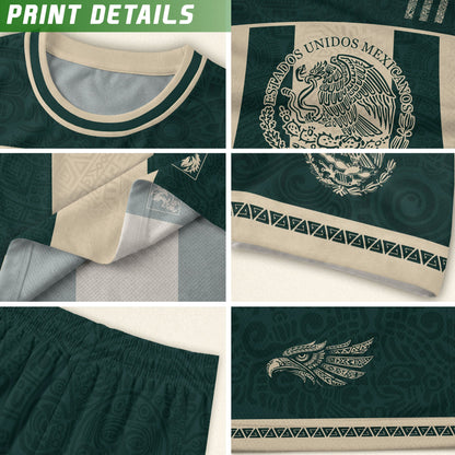 Mexico Green Beige Eagle Heritage Estados Unidos Mexicanos National Soccer Jersey