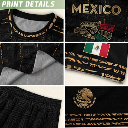 Mexico Soccer Jersey Black Design, Aztec Style Football Shirt for Fans