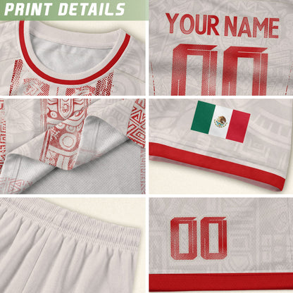 Custom Mexico Soccer Jersey Men Women Beige Mexican Football Jersey Playera De Mexico Jersey De Mexico