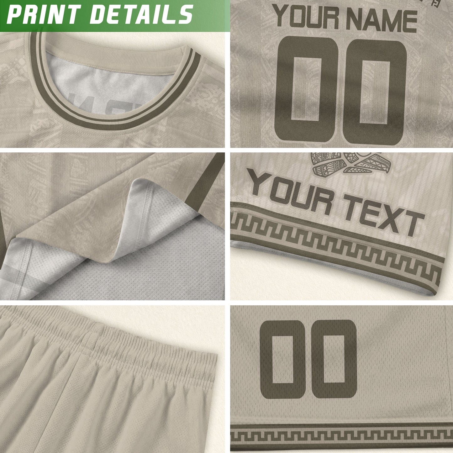 Mexico Soccer Jersey Personalized Team Gear Beige Aztec Warrior Football Top