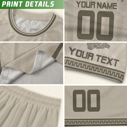 Mexico Soccer Jersey Personalized Team Gear Beige Aztec Warrior Football Top