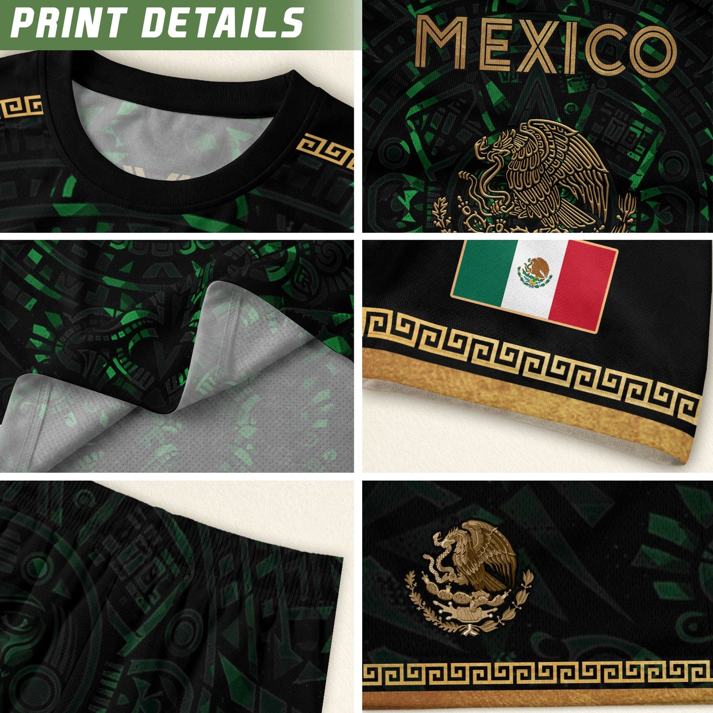 Playera de Mexico para Hombre – Mexican Soccer Jersey in Black Green, Mexico Shirt