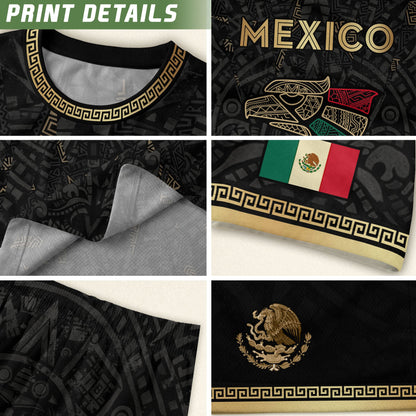 Mexico Soccer Jersey Men – Black Gold Mexican Jersey, Playera de Mexico Hombre