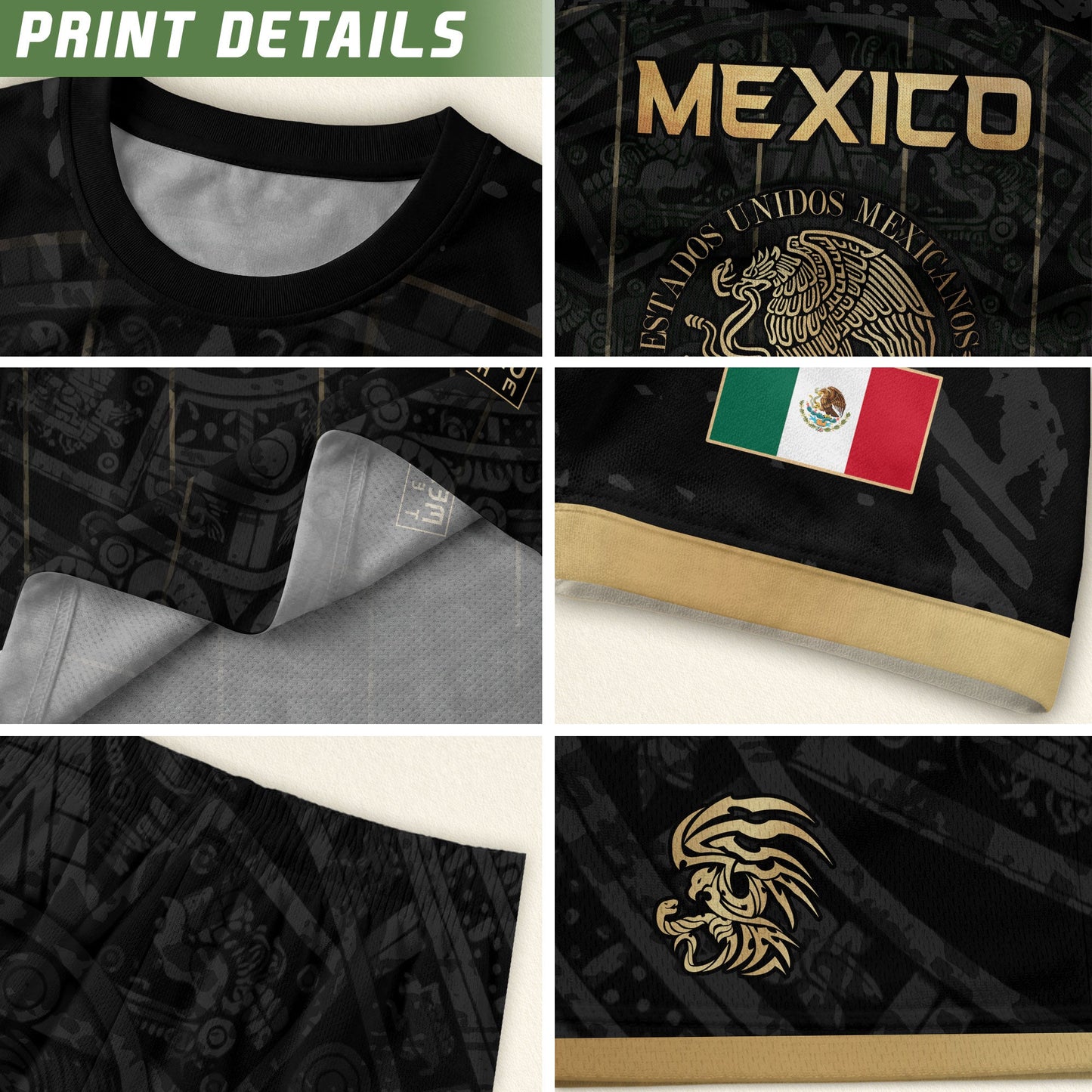 Men's Cream Beige Mexico Eagle Graphic T-Shirt – Aztec Inspired Heritage Print Tee