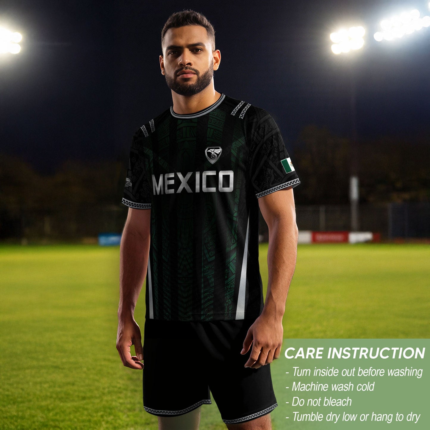 Mexico Green Black Aztec Eagle Heritage Estados Unidos Mexicanos Soccer Jersey Football