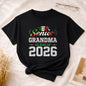 Senior Family 2026 Mexico Flag Varsity Shirt - Proud Mexican Silver Glitter Graduation Tee..