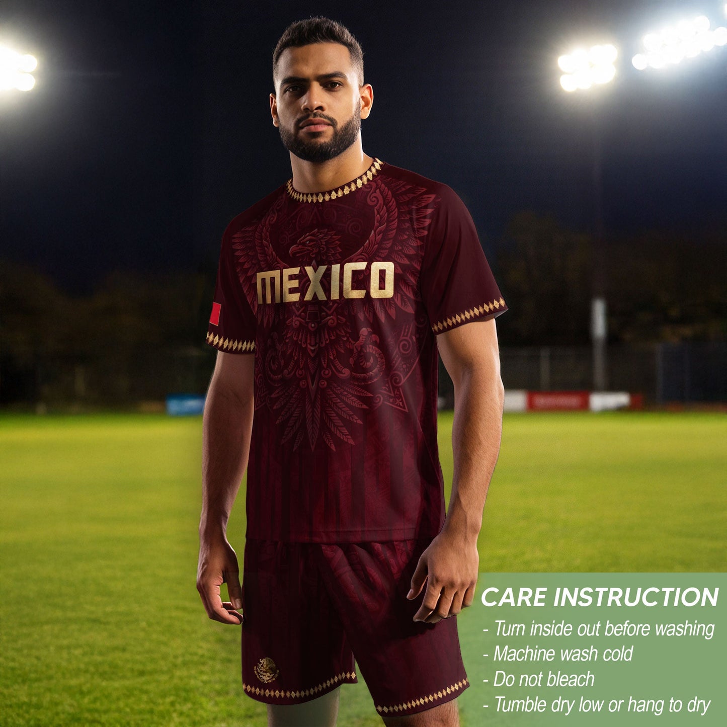 Mexico Soccer Jersey Maroon Aztec Eagle Edition - Premium Mexico National Team Football Shirt