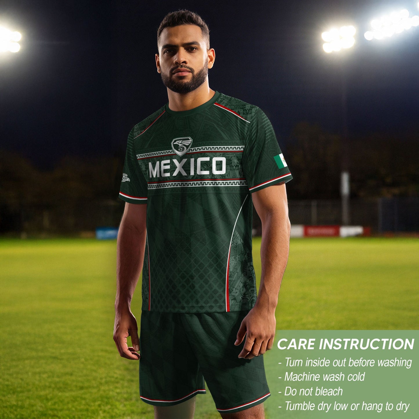 Mexico Soccer Jersey Green National Team Style Football Men Shirt Eagle Crest Fan Tee