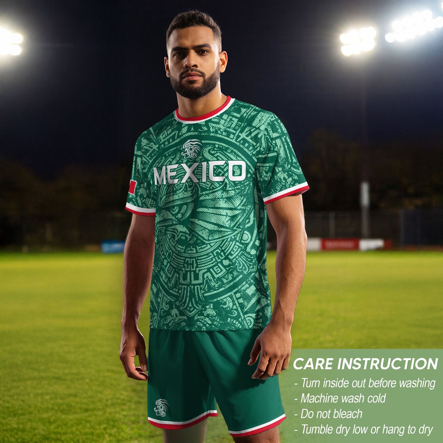 Represent Mexico Soccer Jersey Aztec Eagle Print - Ancient Eagle Heritage Football Shirt Men Gift