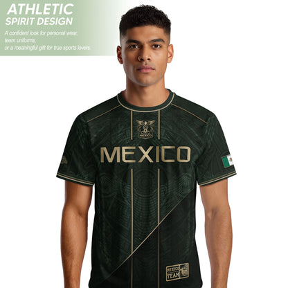 Mexico Green Gold Aztec Eagle Heritage Estados Unidos Mexicanos Soccer Jersey Football