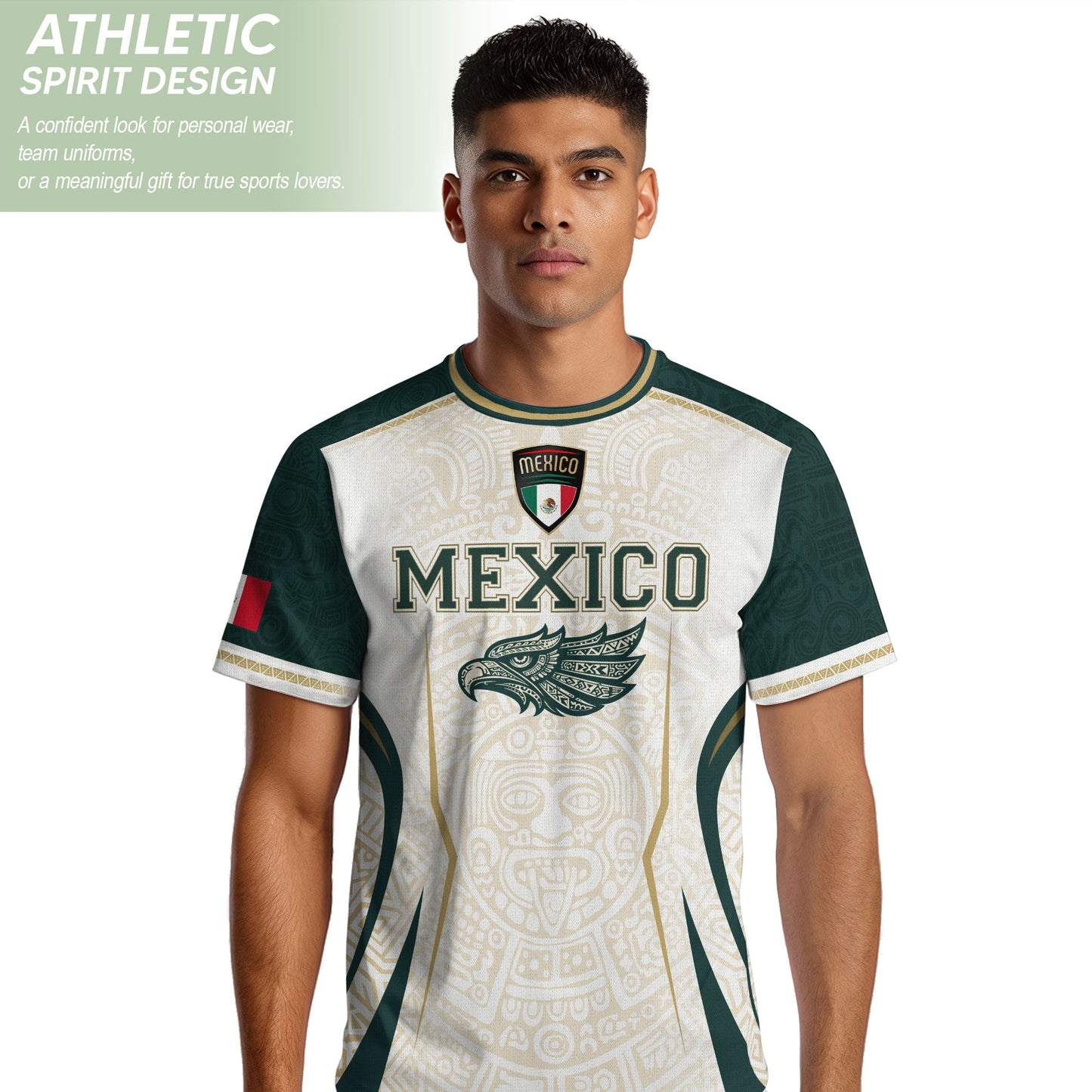 Mexico Green White Aztec Eagle Heritage Estados Unidos Mexicanos Soccer Jersey