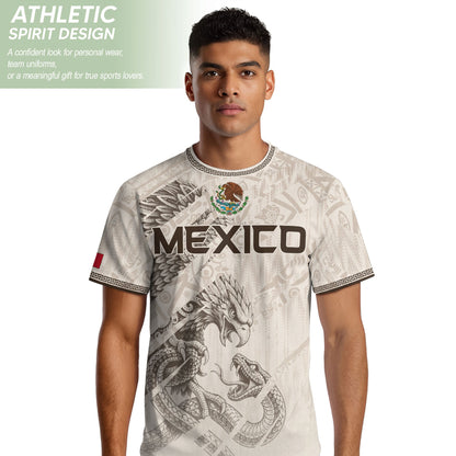 Mexico Soccer Jersey White Aztec Eagle & Snake - Premium National Team Football Shirt