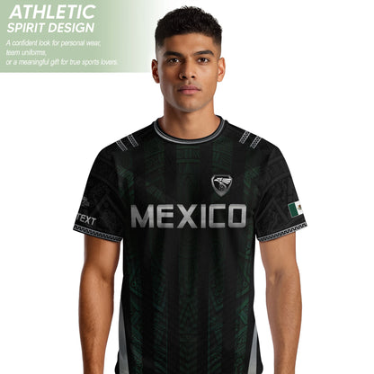 Black Mexico Soccer Jersey Custom Name Number Aztec Warrior Spirit Football Shirt