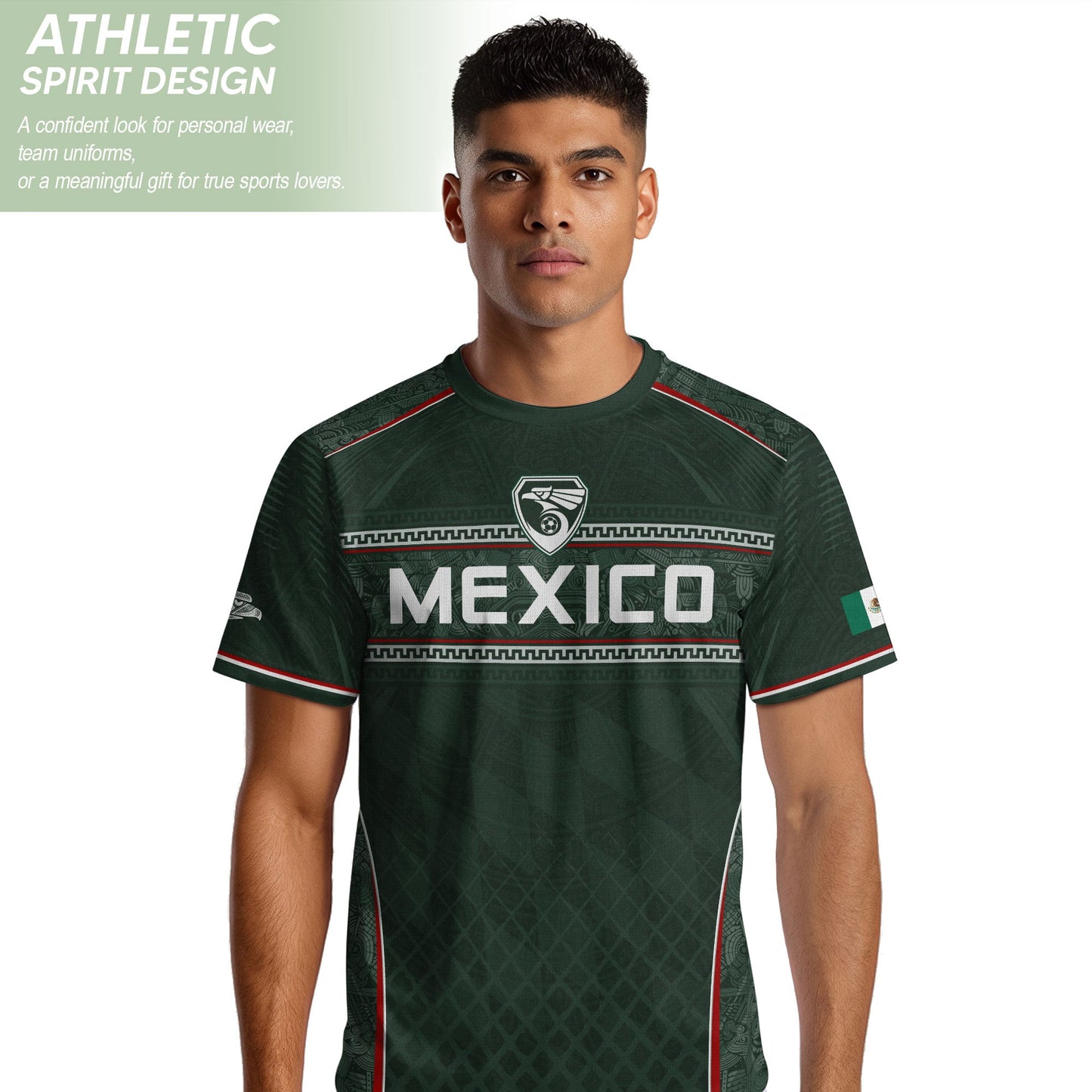 Mexico Soccer Jersey Green National Team Style Football Men Shirt Eagle Crest Fan Tee