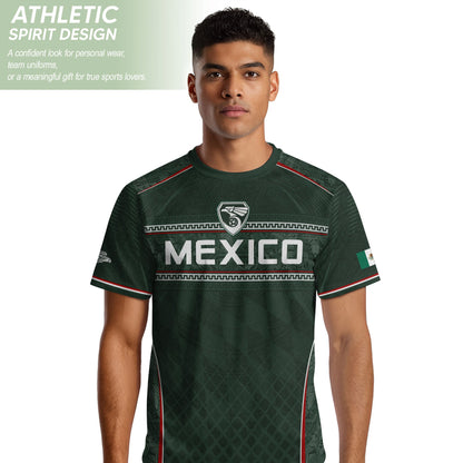 Mexico Soccer Jersey Green National Team Style Football Men Shirt Eagle Crest Fan Tee