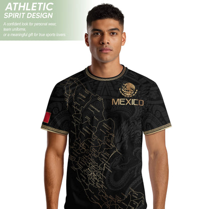 Mexico Soccer Jersey Black Mexico Map - Mexico National Team Fan Football