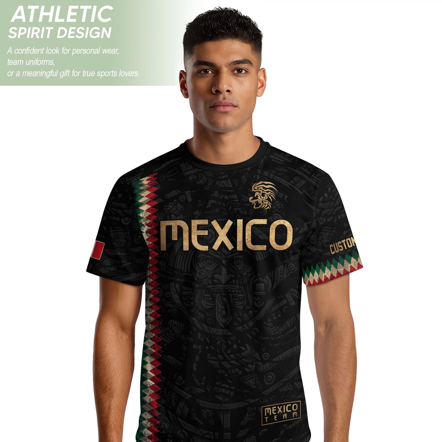 Custom Mexico Soccer Jersey Men Women Black Gold Mexican Football Jersey Playera De Mexico Jersey De Mexico