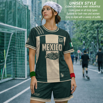 Mexico Green Beige Eagle Heritage Estados Unidos Mexicanos National Soccer Jersey