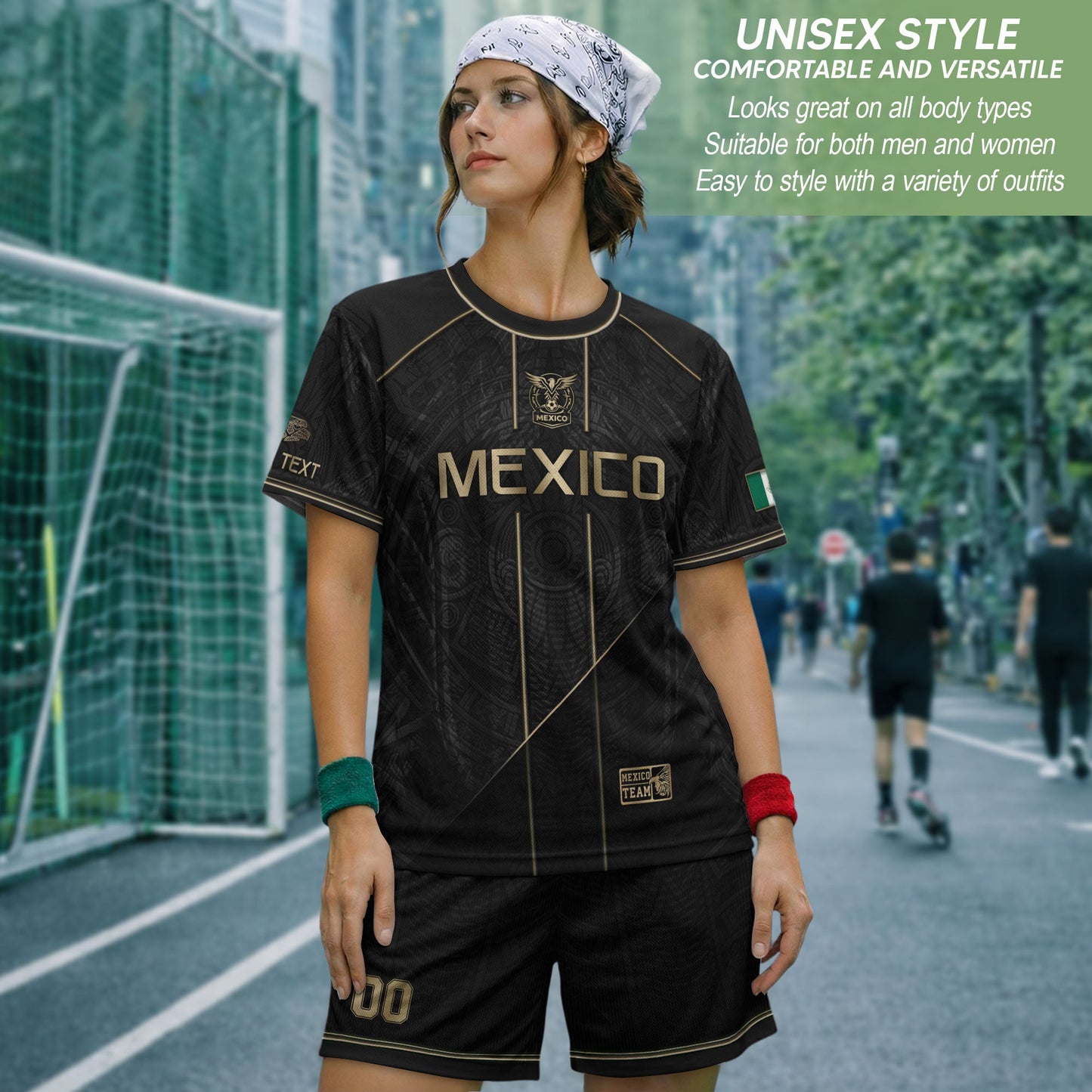 Black Mexico Soccer Jersey Custom Name Number Aztec Warrior Shirt