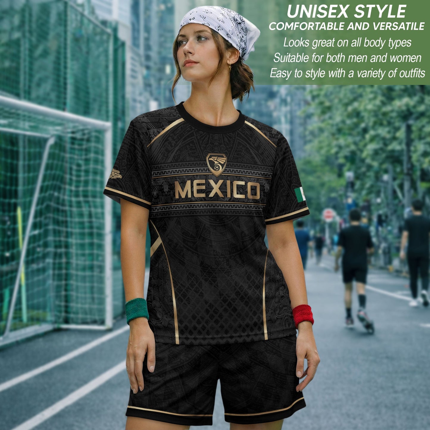 Mexico Soccer Jersey Men Black Gold Aztec Football Shirt Retro Fan Apparel