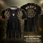 Mexico Soccer Jersey Black Aztec Warrior Gold Feather Design