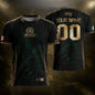 Custom Mexico Green Gold Soccer Jersey with Aztec Eagle Warrior Design