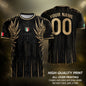 Custom Mexico Black Gold Aztec Warrior Wings Heritage Soccer Jersey