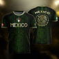 Mexico Green Soccer Jersey with Golden Aztec Calendar and Eagle Crest