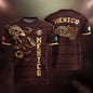 Mexico Burgundy Gold Aztec Eagle Serpent Soccer Jersey