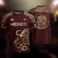 Mexico Red Gold Eagle And Serpent Heritage Soccer Jersey Bundle