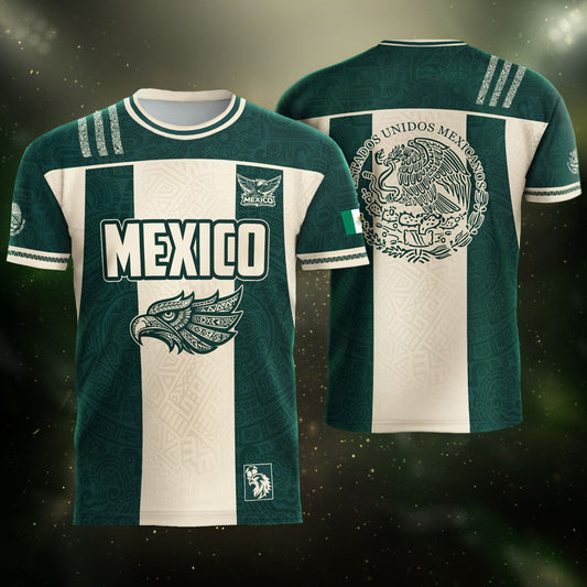 Mexico Green Beige Eagle Heritage Estados Unidos Mexicanos National Soccer Jersey