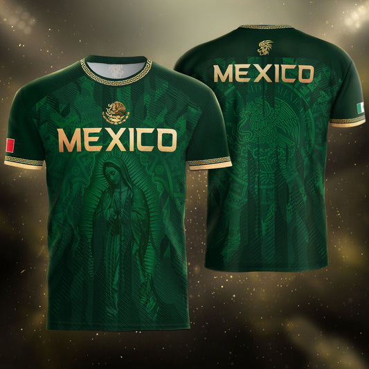 Mexico Soccer Jersey Men Green Virgen De Guadalupe Football Shirt Fan Edition