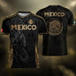Mexico Soccer Jersey Black Gold Eagle Aztec Football Shirt Men Fan Edition