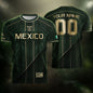 Mexico Soccer Jersey Personalized Name Number Green Aztec Sun Stone Design Kit