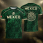 Mexico Soccer Jersey Green Eagle Crest - Aztec Sun Stone Heritage Fan Football Men Shirt
