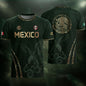 Green Mexico Soccer Jersey Gold Eagle Snake Aztec Mexican Football Shirt