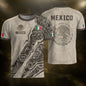 Mexican Heritage Jersey Beige Aztec Design Mexico Eagle Soccer Shirt Men Women