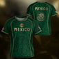 Mexico Kids Soccer Jersey Green Aztec Calendar Gold Youth Football Shirt Toddler Kit
