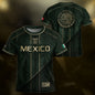 Youth Mexico Soccer Jersey Black Gold National Coat of Arms Heritage Football Shirt Set