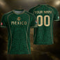 Custom Mexico Soccer Jersey Green Aztec Calendar Culture Men Mexican Football Shirt