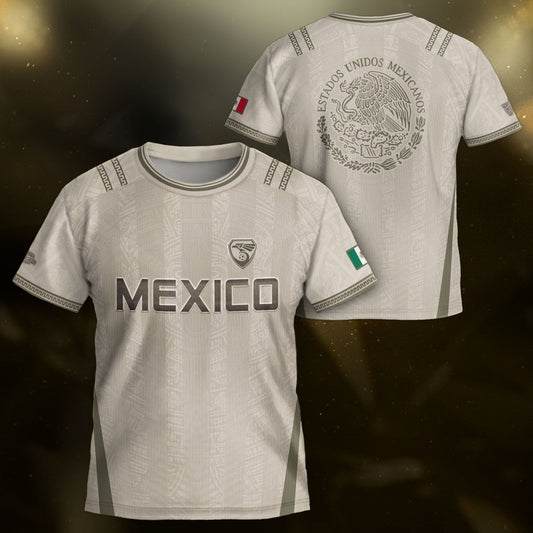Mexico Youth Soccer Jersey Aztec Style Kids Football Shirt Vintage Breathable Sportswear