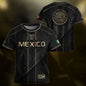 Mexico Youth Football Kit Black Gold Aztec Design Kids Soccer Uniform Elite Sportswear Top
