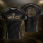 Mexico Soccer Jersey Men Black Gold Aztec Football Shirt Retro Fan Apparel