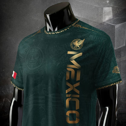 Mexico Dark Green Aztec Pyramid Heritage Estados Unidos Mexicanos Soccer Jersey